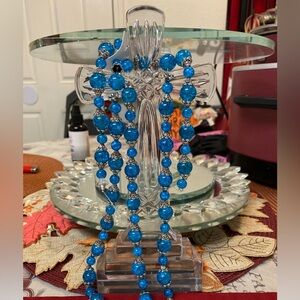 Blue cracked glass beads 🫶🏻